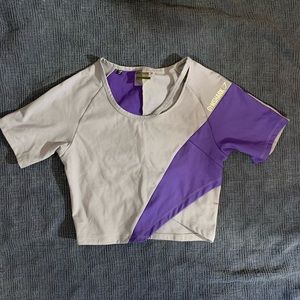 Gymshark Asymmetrical Crop Top Purple Small
